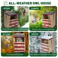 thumbnail image 7 of Wood Owl House, Waterproof Owl Nesting Box, Bird Houses for Outside with Mounting Screws, Wooden Opening Owl Box for Barn Owl, Screech Owl, Backyard Birding Supplies, 7 of 7