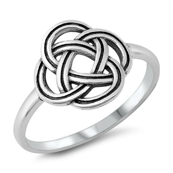 Oxidized Celtic Knot Ring .925 Sterling Silver Band Jewelry Female Male Unisex Size 7