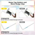 thumbnail image 4 of 5 Pcs Badge Holders and Metal Clips Clear Horizontal Name Tag ID Card Holder with Clip Waterproof ID Badge Holder with Metal Clips, 4 of 5