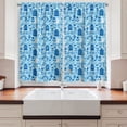 thumbnail image 2 of Ambesonne Dutch Kitchen Curtains, Cartoon Windmills Design, 55"x45", Pale Blue Navy Blue, 2 of 3