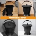 thumbnail image 3 of FONDOTIN Portable Chamber Pot Plastic Urinal Spittoon Black PP Lidded Hospital Wards 1Set, 3 of 8