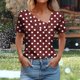 thumbnail image 1 of mfyjkho Tops De Tallas Grandes, Camisa Informal De Manga Corta Con Botones Y Estampado A Cuadros Para Mujer Tops Y Blusas Para Mujer L, 1 of 6