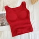 thumbnail image 4 of Chaleco térmico mullido de la felpa de las camisetas sin mangas de la cosecha de la ropa de descanso de las mujeres del invierno con el cojín del sujetador, 4 of 6