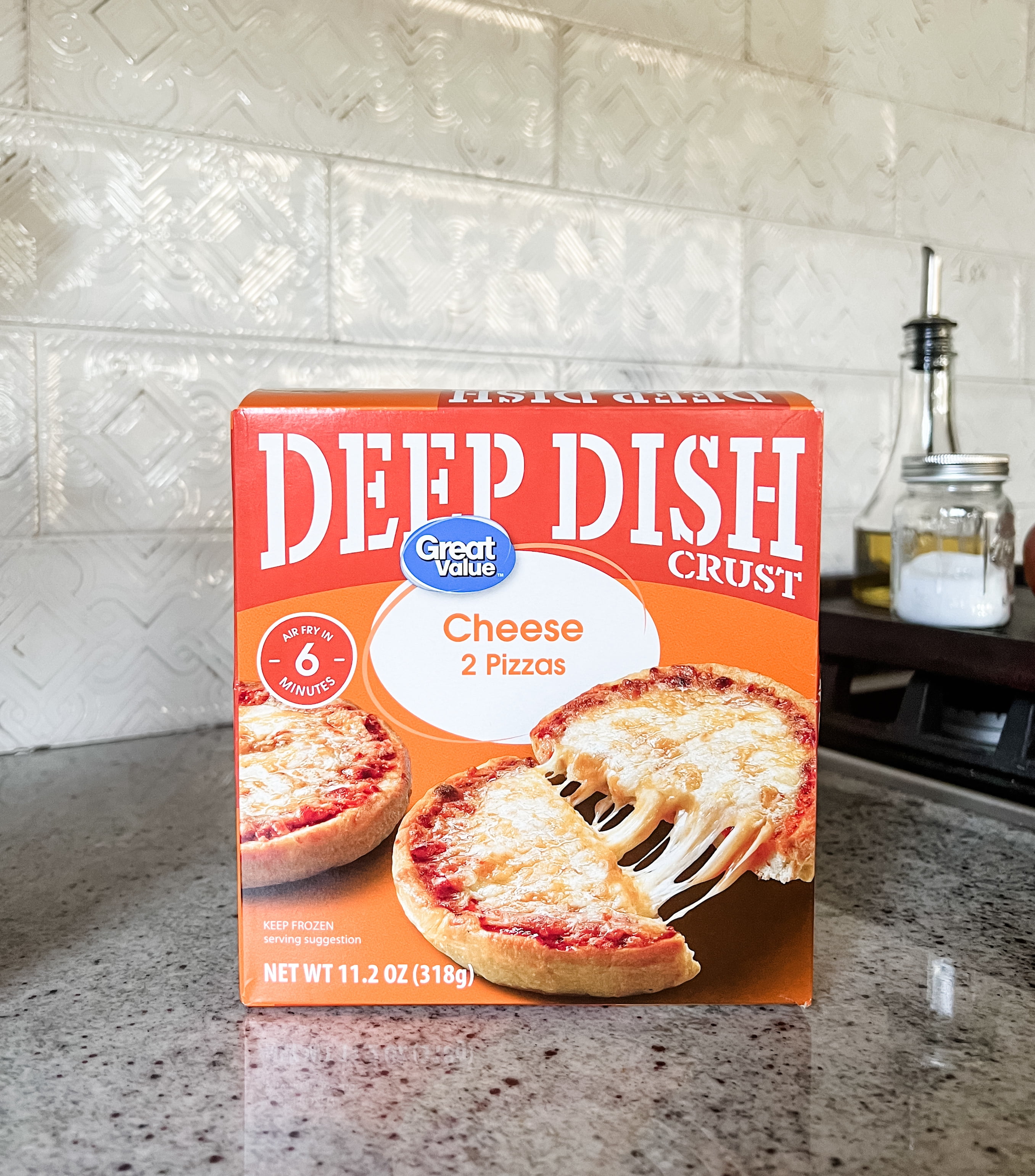 Great Value Deep Dish Cheese Pizza with Zesty Tomato Sauce, 11.2 oz, 2 Count (Frozen)