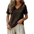 thumbnail image 6 of BUIGTTKLOP Womens Tops Short Sleeve Shirts Casual V Neck T Shirts Lightwieght Loose Fitted Tees, 6 of 6