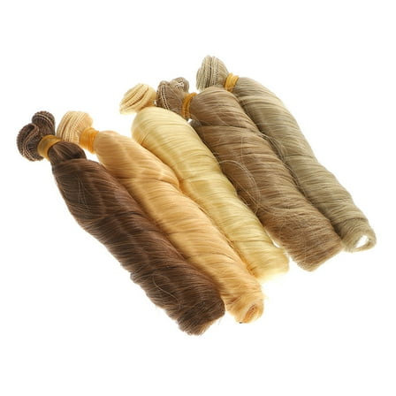 SWETRACE 5Pcs Curly Doll Hair for Diy Hair Extensions Versatile Styling and Easy to Clean in Assorted Color