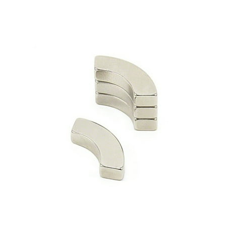 

N42 Neodymium Arc Magnet - 20mm O.R x 12.5mm I.R x 90 degree x 5mm thick - 11.02lbs Pull (Pack of 4)