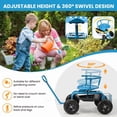 thumbnail image 4 of Canddidliike Cushioned Rolling Garden Cart Scooter with Storage Basket and Tool Pouch, Garden Cart for Outdoor, Blue, 4 of 10