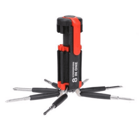 

8-in-1 SCREWDRIVER Pocket TOOL KIT TORCH work light Multi-functional handy 8 BITS