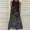 thumbnail image 2 of Fridja Robe Longue à Col Rond Décontractée et à Imprimé Floral pour Femme Été, 2 of 4
