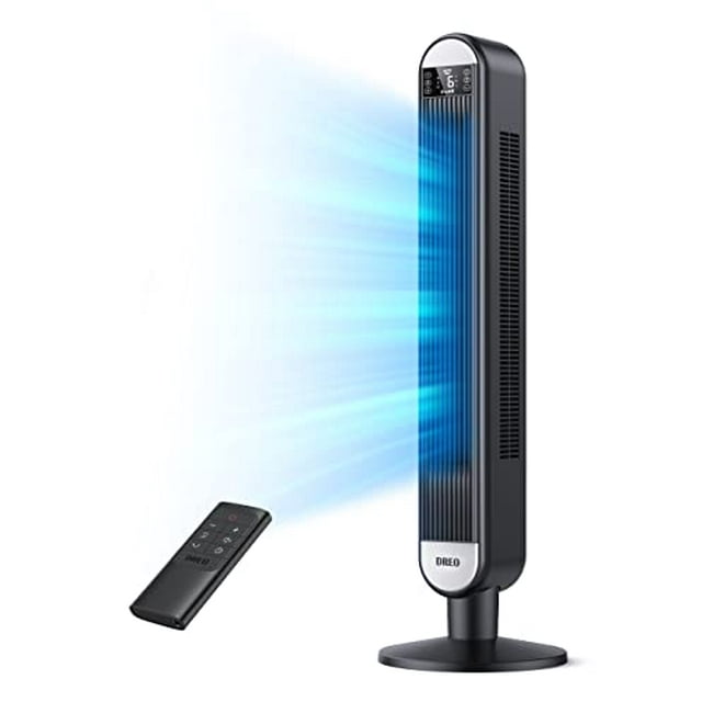 Dreo Tower Fan for Bedroom, 42 Inch Bladeless Fan, 90° Oscillating Fan, Quiet Floor Fan with Remote, LED Display, 6 Speeds 4 Modes, 12H Timer, Standing Fans for Home Living Room Office, C