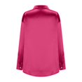 thumbnail image 6 of TKLPEHG Long Sleeve Tops for Women Lapel Button Satin Shirt Lightweight Loose Fall Tops Fashion Solid Color Casual Comfy Blouses Pullover (Hot Pink,XXL), 6 of 8