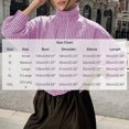 thumbnail image 3 of Women's Gingham Plaid Cropped Windbreaker Jacket Zip Up Mock Neck Long Balloon Sleeve Wind‑Resistant Loose Fit Casual Fall Spring Outerwear Purple, 3 of 9