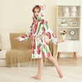 thumbnail image 4 of FORMRS Niños Bathrobe Unisex Hooded Robe Soft Plush Pajamas Sleepwear, Size 2-3T, White Apple Pattern, 4 of 7