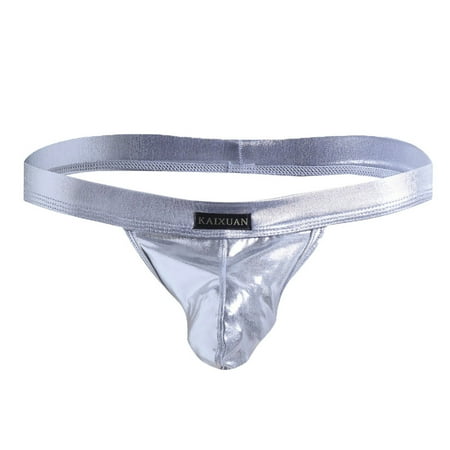 

Qcmgmg Men s Sexy Gold Bright Color Thong Athletic Supporter Pouch Underwear S