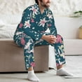 thumbnail image 5 of Mens Pajamas Set, Beautiful Lilies Flowers Button Down Long Sleeve Loungewear Sleepwear Pjs sets for Men, 5 of 5
