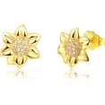 thumbnail image 1 of Pendientes Girasol de plata 925 para mujer, adolescente y niña, 1 of 4