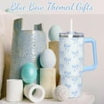 thumbnail image 3 of 30 Oz Blue Bow Tumbler with Handle and Straw, Insulated Stainless Steel Coffee Travel Cup Mug Water Bottle, Blue Bow Themed Gifts for Women Teen Girl, 3 of 6