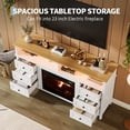 thumbnail image 5 of Garvee 60" Fireplace TV Stand with 23" Electric Fireplace, Farmhouse Wood Entertainment Center with 6 Drawers, Fits TVs up to 65", White, 5 of 11