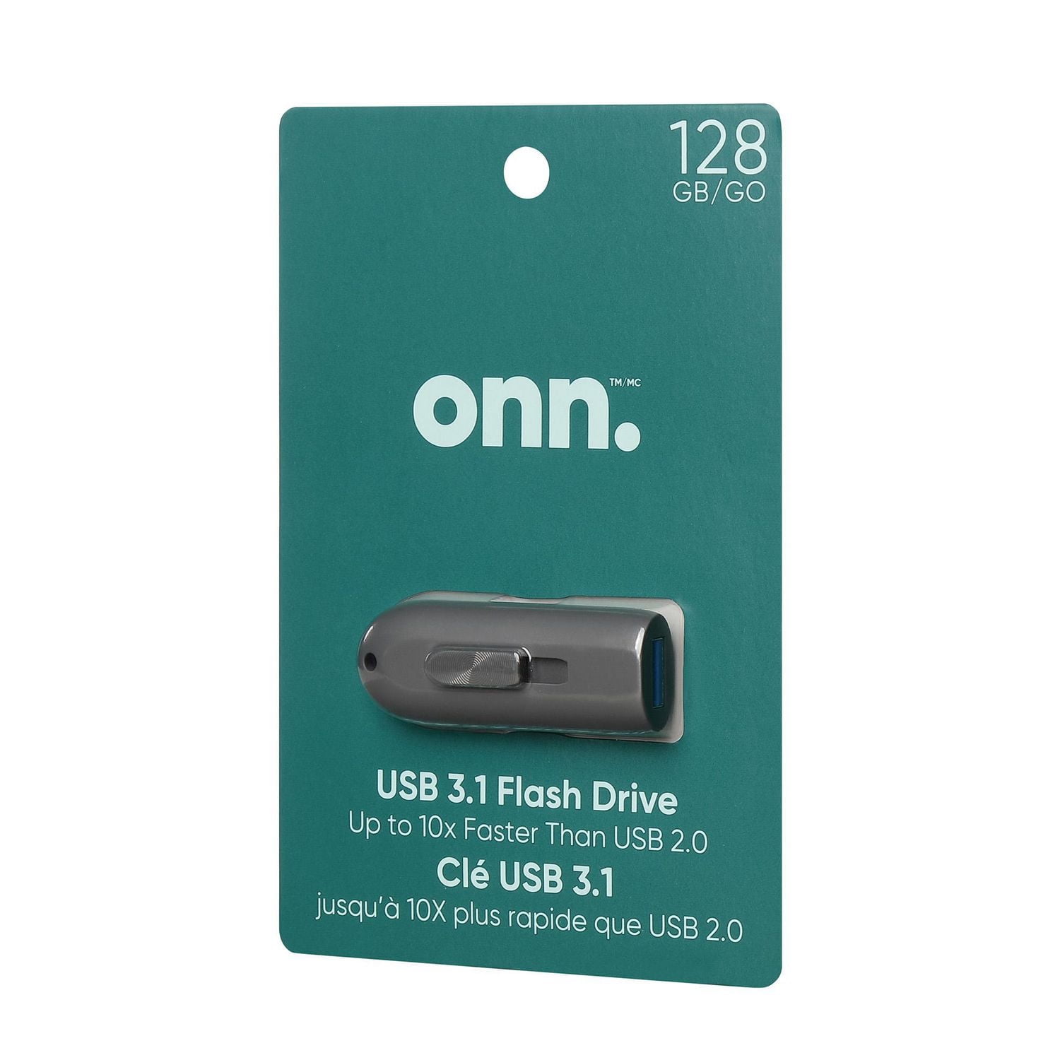 onn. 128 GB USB 3.1 Fast Transfer Flash Drive