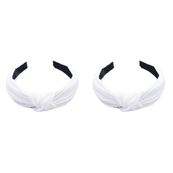 RAGUPEL 2Pcs Scrunchies,Soft Knitted Fabric Scrunchies forWomen,Wide Crossed Design Satin Scrunchies,White