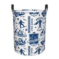 thumbnail image 1 of Balery Skiing Enthusiast Cesta de ropa redonda con asas, impermeable, independiente, para ropa, juguetes, dormitorio y familia-Medium, 1 of 6