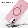 thumbnail image 3 of VENINGO iPhone 16 Plus Case Compatible with MagSafe,Surround Protection Transparent Sparkle TPU Shockproof of iPhone 16 Plus Case 6.7",Pink, 3 of 8