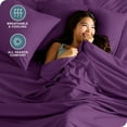 thumbnail image 5 of Bare Home Premium 1800 Collection 3-Piece Bed Sheet Set, Twin-XL, Plum, 5 of 11