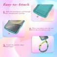 thumbnail image 4 of for Samsung Galaxy S24 Gradient Wavy Case with Wrist Strap Lanyard Cute Love Heart Curly Wave Frame Design Solid Color Soft Silicone Shockproof Cover for Girls Women, Green/Blue, 4 of 12