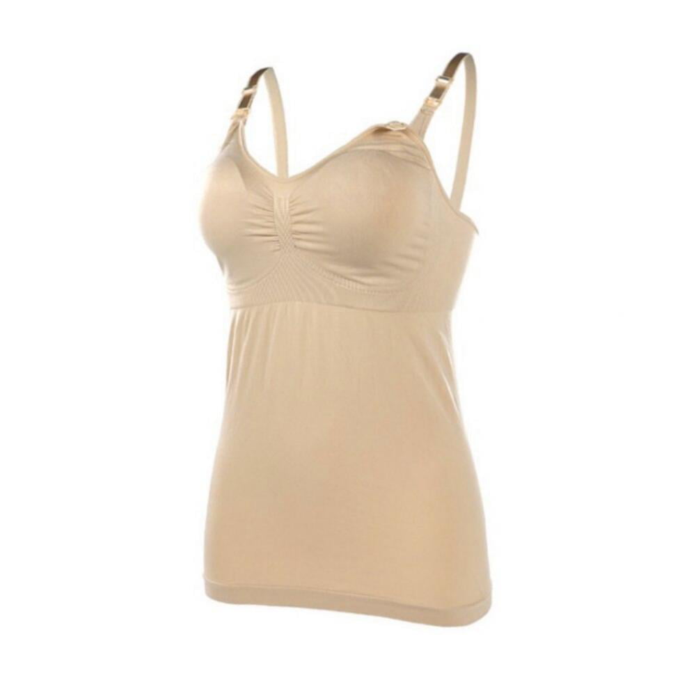 Fantadool Women 's Fashionable Seamless Breastfeeding Camisole Padding  Breastfeeding Top with Adjustable Shoulder Straps 