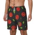 thumbnail image 2 of Balery Tomatoes1 Mens Swim Trunks Swim Shorts for Men Quick Dry Inseam Beach Shorts with Compression Liner Pocket-X-Large, 2 of 9