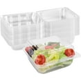 thumbnail image 1 of 50Pack Clear Plastic Square Hinged Food Containers, Disposable Food Containers with Lids Take Out Clamshell Dessert Boxes for Cake Piece Sandwich Salad Pasta (5.1in x 5.3in x 2.6in), 1 of 6