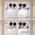 thumbnail image 5 of Cute Girl Tie Up Valance Curtains for Windows, Kitchen Curtains Window Treatments, Pink White Cartoon Funny Star Striped Plaid Short Window Shades Valances for Bedroom Bathroom Cafe 42"x12", 5 of 8