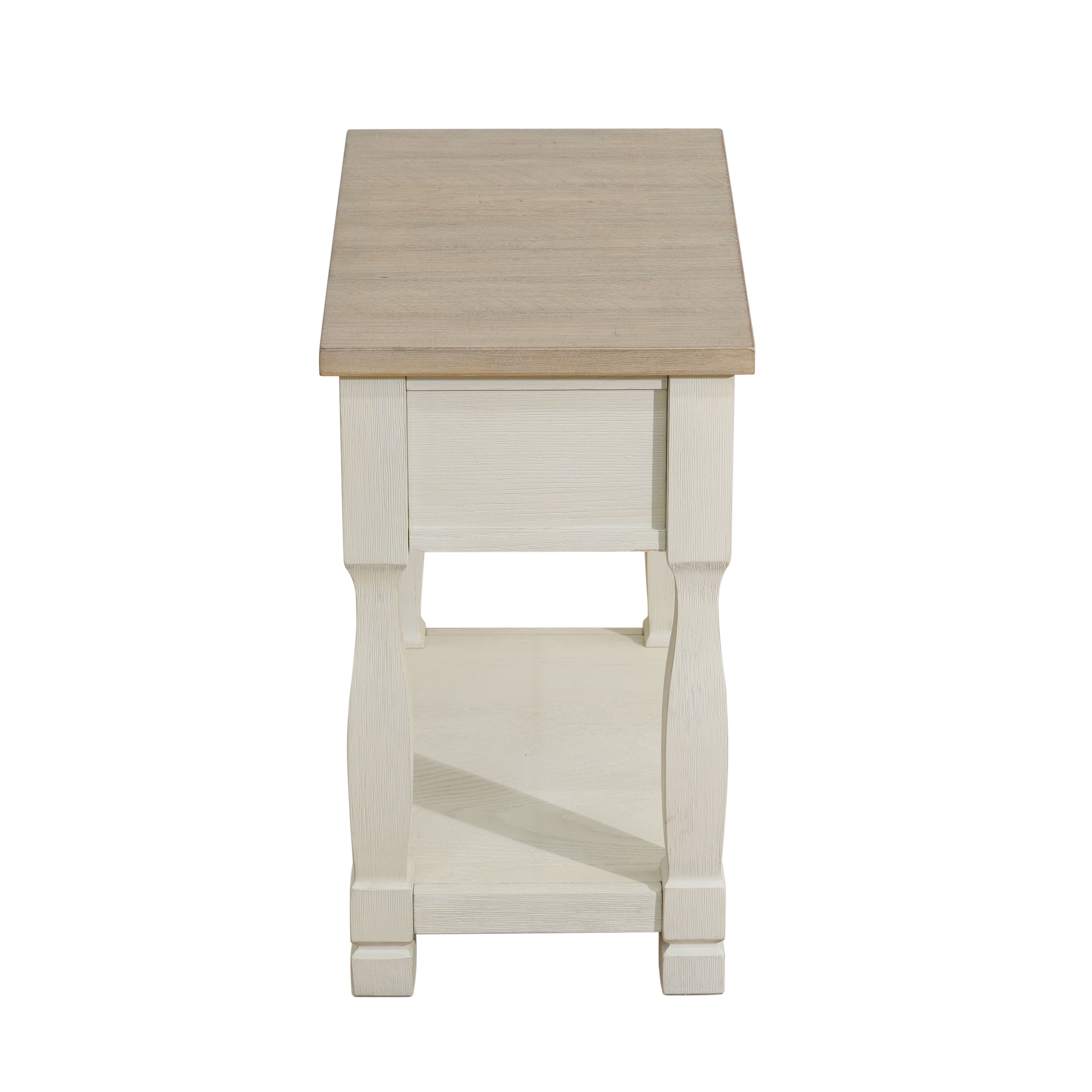 MAYEERTY Solid Wood Side Table with Drawer & Open Shelf, Rustic End Table Nightstand with Storage, for Living Room, Bedroom, Small Spaces