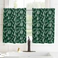 thumbnail image 3 of Green Christmas Kitchen Curtains 63 Inch Length, Farmhouse Curtains & Drapes, Xmas Tree Elk Christmas Rod Pocket Window Curtains for Living Room/Bedroom/Bathroom, 52" x 63", 2 Panels, 3 of 5