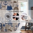 thumbnail image 3 of Retro Nautical Shower Curtain Sets,Navy Anchor Sailing Map Bathroom Curtains,Ocean Themed Bath Curtain,Waterproof Fabric with 12 Hooks 72x72Inches, 3 of 6