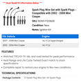 thumbnail image 2 of Spark Plug Wire Set with Spark Plugs - Compatible with 2002 - 2008 Mini Cooper 2003 2004 2005 2006 2007, 2 of 2