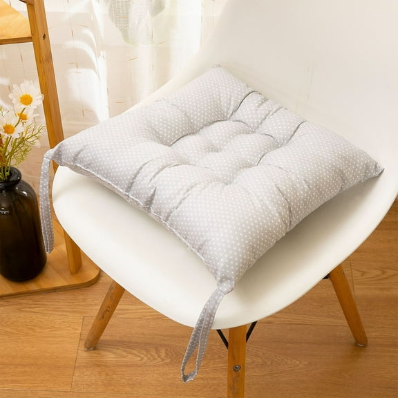 Blukids Indoor Outdoor Chair Cushions with Ties for Dining Chairs, Super Comfortable & Soft Non-slip Kitchen Chair Cushion Pads, Garden Patio Furniture Office Chair Seat Cushions(White)