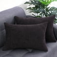thumbnail image 3 of Unique Bargains 2-pcs Corduroy Decorative Throw Pillow Covers Dark Brown 12"x18", 3 of 8