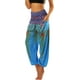 thumbnail image 1 of Pantalones Boho para mujer Harem Cintura fruncida Yoga Hippie Palazzo Pantalones de playa de verano talla única ER, 1 of 5