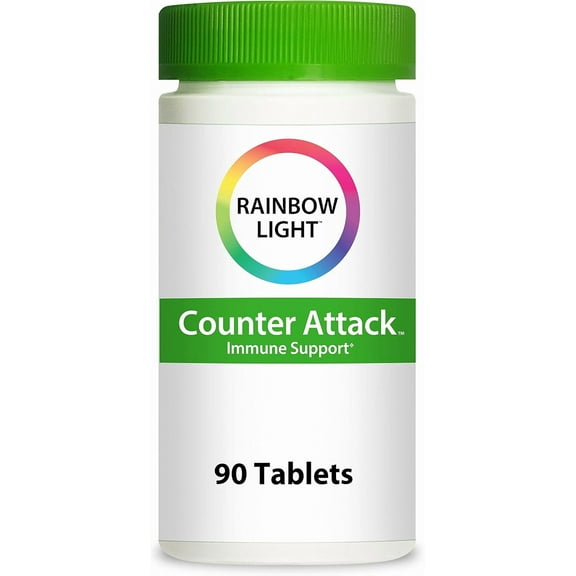 Counter Attack Immune Support Tablets | with Vitamin C and Zinc | 90 Count | by Rainbow Light