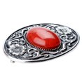 thumbnail image 1 of Vintage Tang Design Flower & Glass Pattern Gorgeous Smooth 4x3cm Hebillas de cinturón ovaladas de piedras para mujeres Hombres Joyería rojo Salvador Hebillas de cinturón, 1 of 5