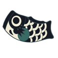 thumbnail image 2 of Felpudo japonés Koi para exteriores, felpudo de pescado, cómodo, decorativo, antideslizante, alfombra de baño de pescado, alfombra de bienvenida para negro 45cmx80cm, 2 of 9