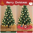 thumbnail image 4 of 30 Inch Christmas Tree Skirt – Velvet Plush Tree Mat, Soft Thickened Polyester with Red Ties, Single-Sided Printing, Available in 30in/36in/48in, Perfect for Holiday Xmas Tree Decoration, 4 of 7