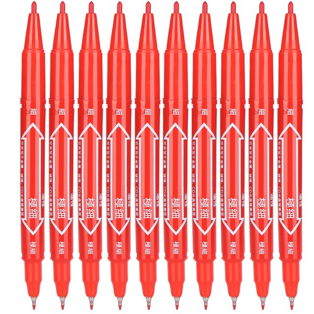 Double-End Marker Pen, Ergonomic Design Convenient For Writing Quick-Drying Marker Pen Quick-drying Ink For Drawing For Marker Pen Black,Red,Blue