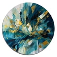 thumbnail image 2 of Designart "Explosive Gold Triangular Elegance V" Modern Geometric Round Metal Art, 2 of 5