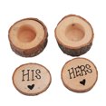 thumbnail image 4 of 2Pcs His Hers Rustic Round Wooden Ring Jewelry Storage Box Case Wedding Supplies, 4 of 6