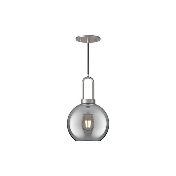 PD601608BNSM-Alora Lighting-Soji - 1 Light Pendant-12.5 Inches Tall and 7.88 Inches Wide-Brushed Nickel Finish-Smoked Glass Color   -Traditional