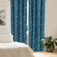 thumbnail image 2 of Ambesonne Underwater Curtains, Cartoon Dolphins Turtles, Pair of 28"x63", Dark Sky Blue Umber, 2 of 5