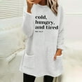 thumbnail image 1 of DPTALR Women's Round- Neck And Winter Loose Print Pocket Warm Long Sleeve Blouse Tops, 1 of 4